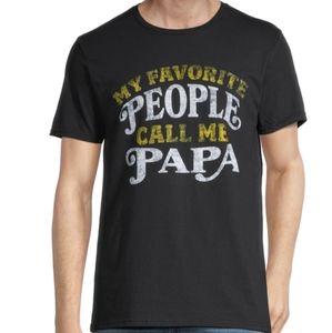 My Favorite People Call Me Papa Mens Crew Neck Short Sleeve Regular Fit Graphic